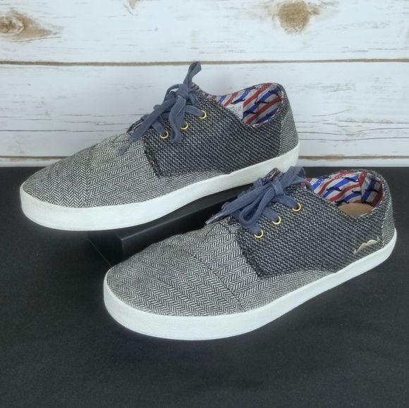 TOMS Movember Moustache Canvas Shoes Size 8